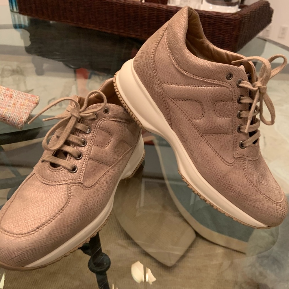 Metallic Beige Hogan Sneakers
